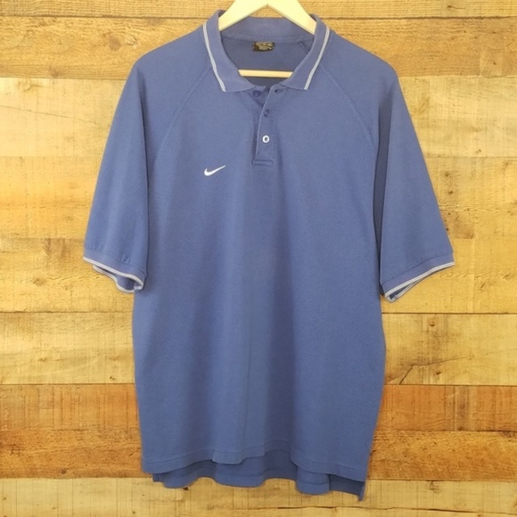 Nike Other - Nike XL short sleeved waffle knit blue polo shirt